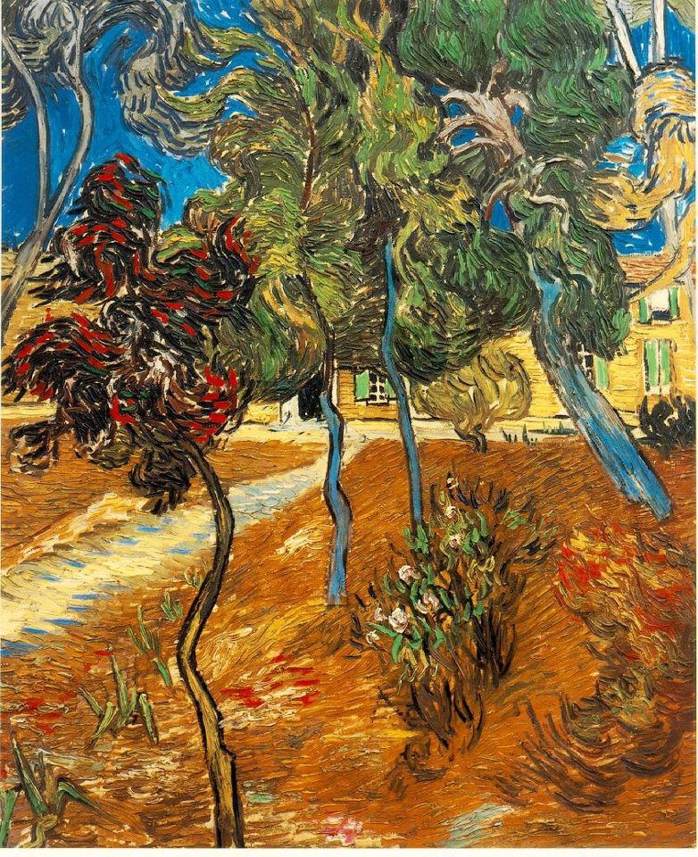 Trees in the garden of saint paul hospital 1889 xx private collection